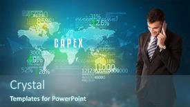  Presentation with decision - Slide set consisting of businessman-in-front background and a ocean colored foreground