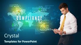  Presentation with compliance - Amazing slide deck having businessman-in-front backdrop and a ocean colored foreground