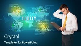 Presentation with equity - Theme with businessman-in-front background and a ocean colored foreground