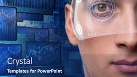  Presentation with trading - Amazing slide deck having businessman-in-future-trading-concept backdrop and a navy blue colored foreground