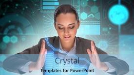  Presentation with trading - Cool new PPT theme with businessman-in-futuristic-trading-concept backdrop and a light blue colored foreground