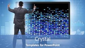  Presentation with genome - Theme having businessman-in-genome-data-concept background and a teal colored foreground