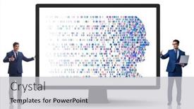  Presentation with genome - PPT theme consisting of businessman-in-genome-data-concept background and a light gray colored foreground