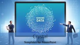  Presentation with genome - Slide set enhanced with businessman-in-genome-data-concept background and a teal colored foreground