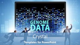  Presentation with genome - PPT theme featuring businessman-in-genome-data-concept background and a teal colored foreground