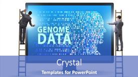  Presentation with genome - Presentation theme consisting of businessman-in-genome-data-concept background and a teal colored foreground