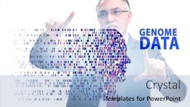  Presentation with genome - Presentation theme enhanced with businessman-in-genome-data-concept background and a light blue colored foreground