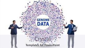  Presentation with genome - Presentation having businessman-in-genome-data-concept background and a sky blue colored foreground