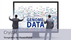  Presentation with genome - PPT theme with businessman-in-genome-data-concept background and a light blue colored foreground
