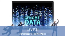  Presentation with genome - PPT theme consisting of businessman-in-genome-data-concept background and a teal colored foreground
