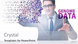 Presentation with genome - Presentation design having businessman-in-genome-data-concept background and a white colored foreground