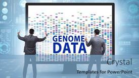  Presentation with genome - Slide deck having businessman-in-genome-data-concept background and a light blue colored foreground