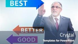  Presentation with best - PPT theme enhanced with businessman-in-good-better and a  colored foreground