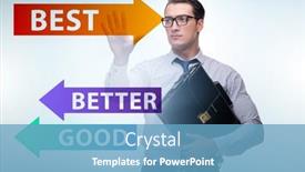  Presentation with best - Presentation design featuring businessman-in-good-better background and a teal colored foreground