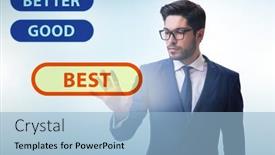  Presentation with good - Slide set with businessman-in-good-better background and a light blue colored foreground