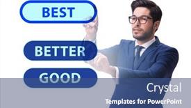  Presentation with best - Presentation with businessman-in-good-better background and a ocean colored foreground