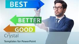  Presentation with best - Presentation theme with businessman-in-good-better background and a light blue colored foreground
