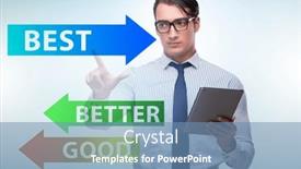  Presentation with best - Presentation design featuring businessman-in-good-better background and a teal colored foreground