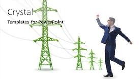  Presentation with green energy - Audience pleasing PPT theme consisting of businessman-in-green-energy-concept backdrop and a white colored foreground