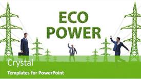  Presentation with green energy - Colorful slides enhanced with businessman-in-green-energy-concept backdrop and a shamrock green colored foreground