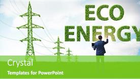 Presentation with green energy - Presentation design having businessman-in-green-energy-concept background and a seafoam green colored foreground