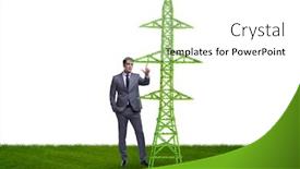  Presentation with green energy - Audience pleasing presentation theme consisting of businessman-in-green-energy-concept backdrop and a white colored foreground