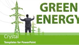  Presentation with green energy - Cool new presentation design with businessman-in-green-energy-concept backdrop and a shamrock green colored foreground