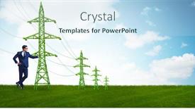  Presentation with green energy - Slide set featuring businessman-in-green-energy-concept background and a sky blue colored foreground