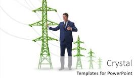  Presentation with green energy - Cool new slide deck with businessman-in-green-energy-concept backdrop and a white colored foreground