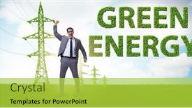  Presentation with green energy - Presentation theme with businessman-in-green-energy-concept background and a yellow colored foreground