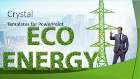  Presentation with green energy - Presentation design having businessman-in-green-energy-concept background and a sky blue colored foreground