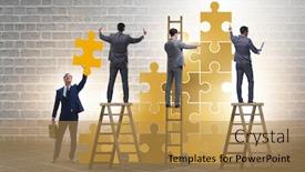  Presentation with business growth - Presentation design having businessman-in-growth-concept-business background and a gold colored foreground
