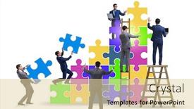  Presentation with business growth - Cool new slide deck with businessman-in-growth-concept-business backdrop and a lemonade colored foreground