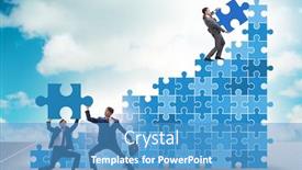  Presentation with business growth - Slides having businessman-in-growth-concept-business background and a teal colored foreground