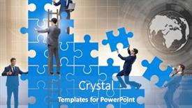  Presentation with business growth - Presentation theme consisting of businessman-in-growth-concept-business background and a teal colored foreground