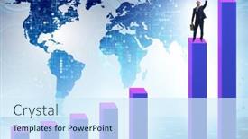  Presentation with growth - Theme enhanced with businessman-in-growth-concept background and a sky blue colored foreground