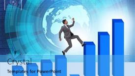  Presentation with growth - Presentation design featuring businessman-in-growth-concept background and a teal colored foreground