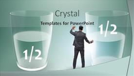  Presentation with glass half full - Slides consisting of businessman-in-half-empty-half background and a mint green colored foreground