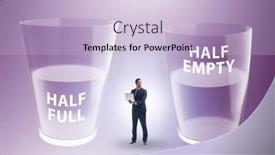  Presentation with glass half full - Presentation theme with businessman-in-half-empty-half background and a lemonade colored foreground