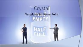  Presentation with glass half full - Slide set enhanced with businessman-in-half-empty-half background and a light blue colored foreground