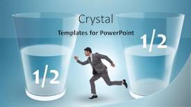  Presentation with glass half full - PPT layouts with businessman-in-half-empty-half background and a  colored foreground