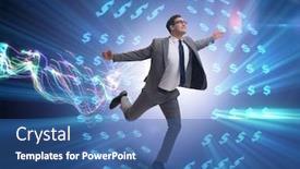  Presentation with wheel - Colorful PPT theme enhanced with businessman-in-hamster-wheel-chasing backdrop and a ocean colored foreground