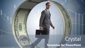  Presentation with ferrish wheel - Slide set featuring businessman-in-hamster-wheel-chasing background and a gray colored foreground