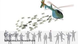  Presentation with helicopter - Slides featuring businessman-in-helicopter-money-concept background and a white colored foreground