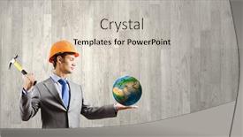  Presentation with nasa - Amazing presentation theme having businessman-in-helmet-hammering-nail backdrop and a soft green colored foreground