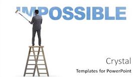  Presentation with concept - Beautiful presentation featuring businessman-in-impossible-business-concept backdrop and a white colored foreground