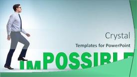  Presentation with concept - Slide deck featuring businessman-in-impossible-business-concept background and a sky blue colored foreground