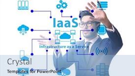  Presentation with infrastructure - Colorful slide set enhanced with businessman-in-infrastructure backdrop and a light blue colored foreground