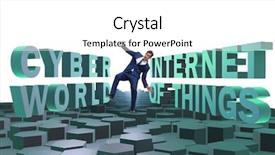  Presentation with internet of things iot concept - Beautiful presentation design featuring cloud robotics - businessman in internet of things backdrop and a white colored foreground