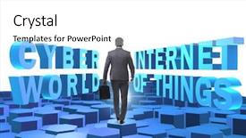  Presentation with iot - Colorful presentation enhanced with businessman in internet of things backdrop and a white colored foreground